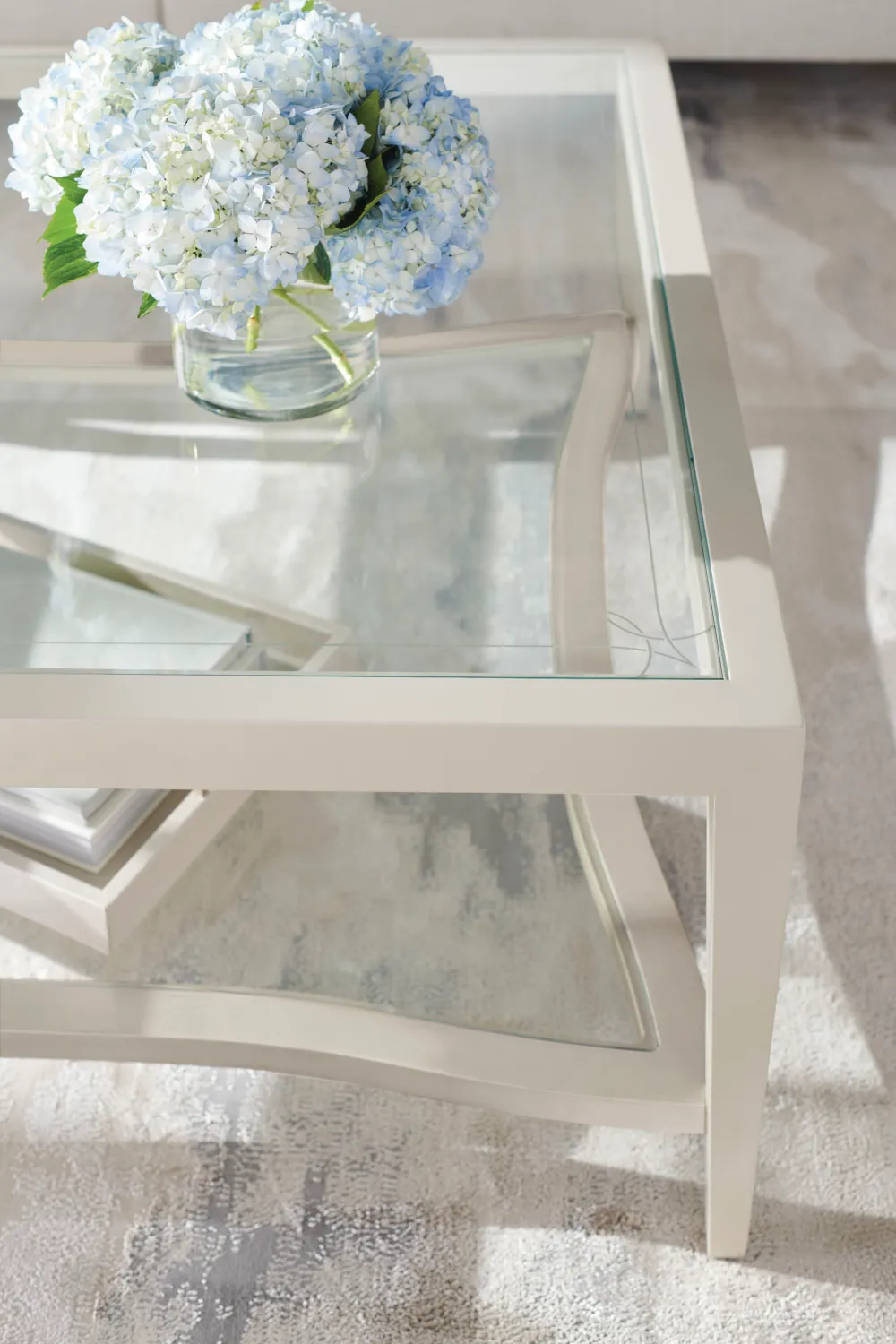 Pinstripe Glass Cocktail Table | Caracole Charming