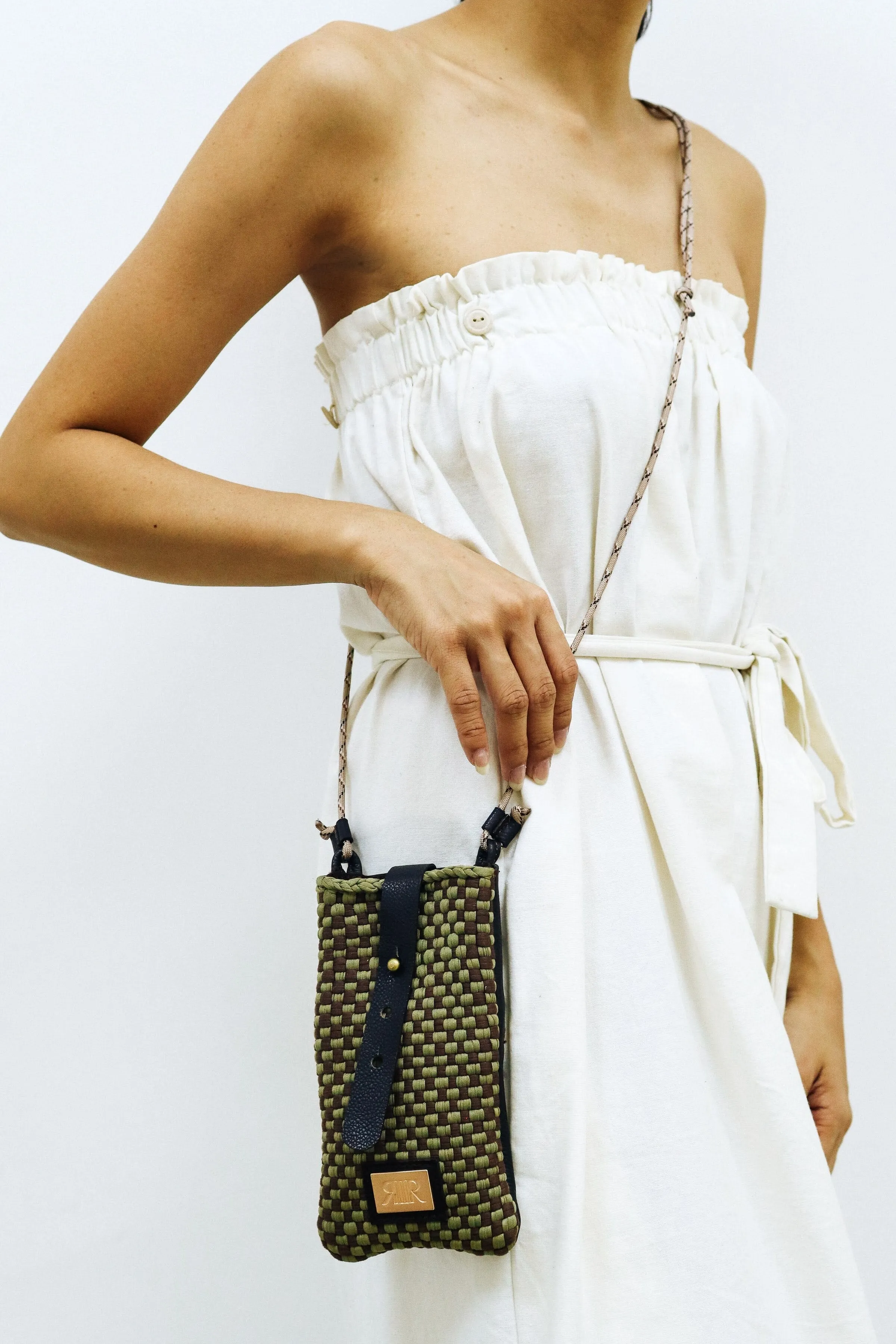 [Ready Today] Phone Sling Checkerboard Fatigue & Brown