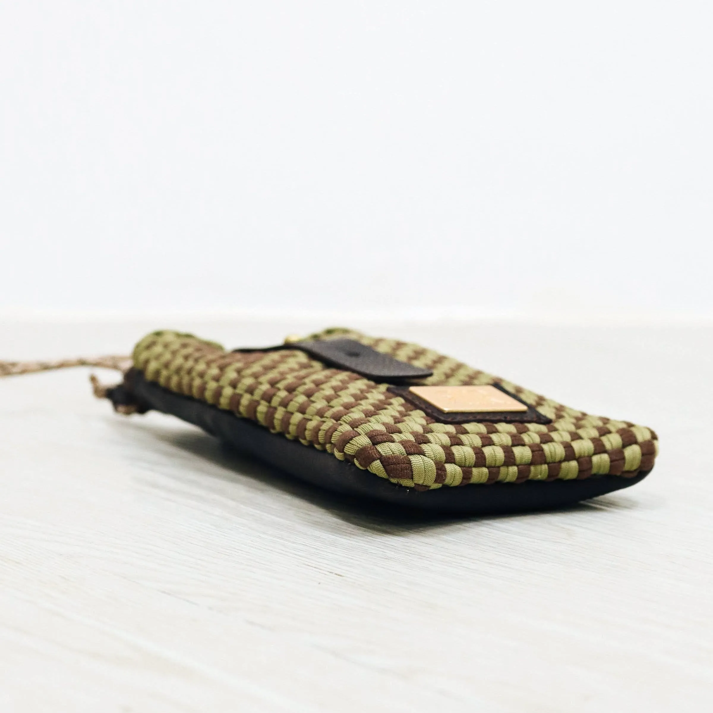 [Ready Today] Phone Sling Checkerboard Fatigue & Brown