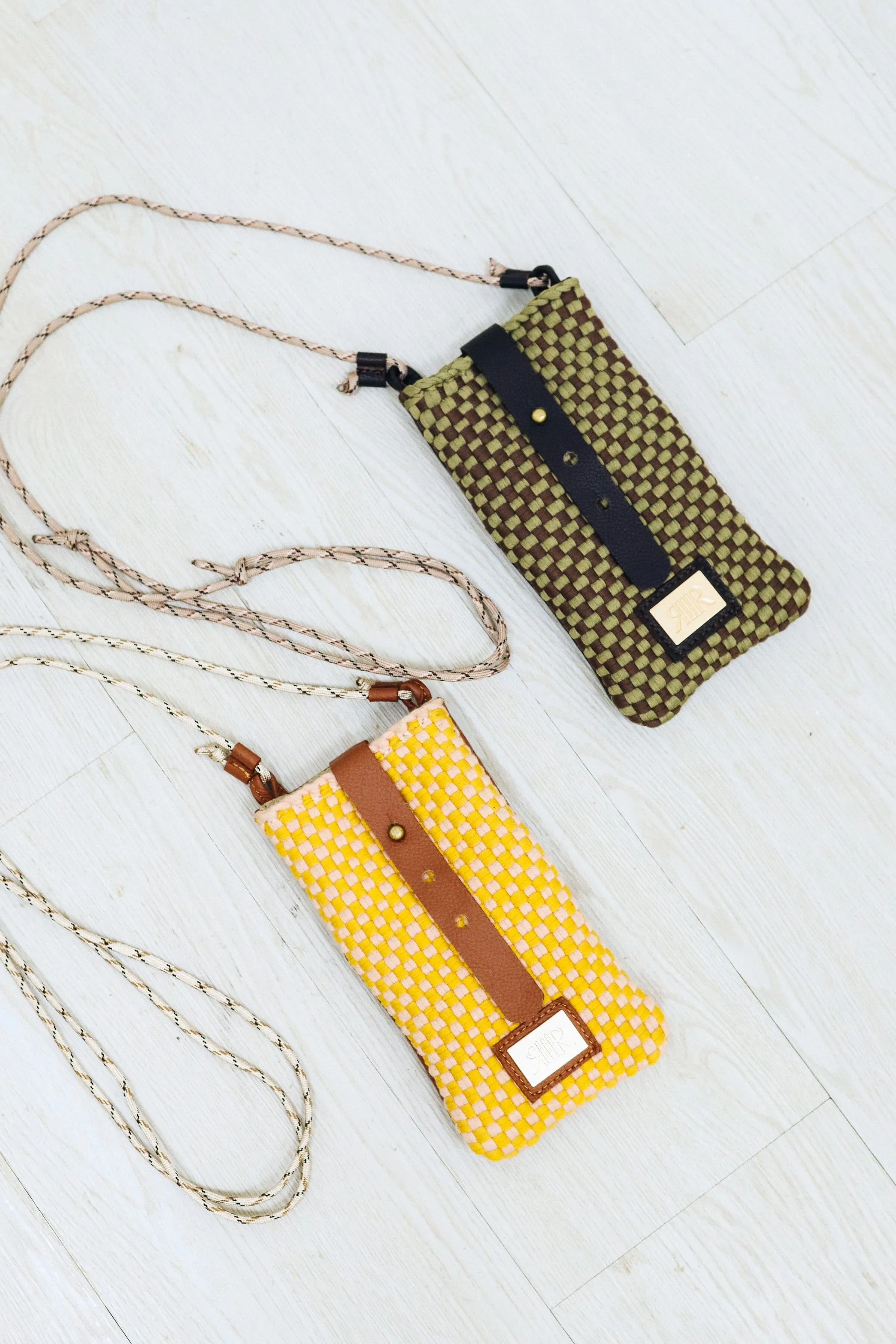 [Ready Today] Phone Sling Checkerboard Fatigue & Brown