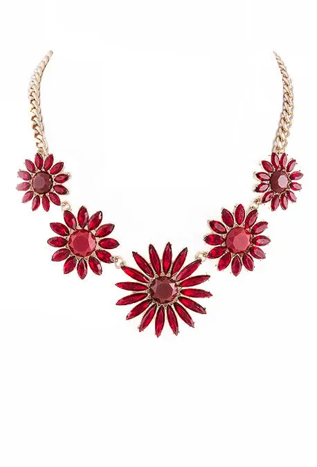 Red Flowers Necklace
