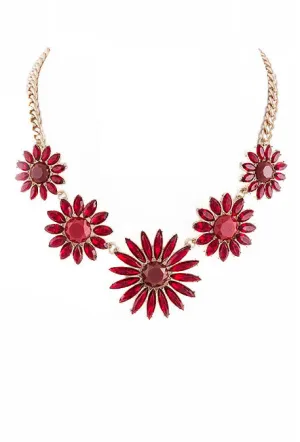 Red Flowers Necklace