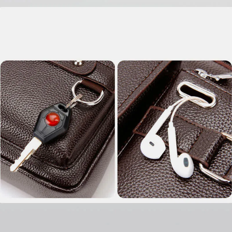 Retro Leather Satchel Messenger Bag for Men Traval Shoulder Bag