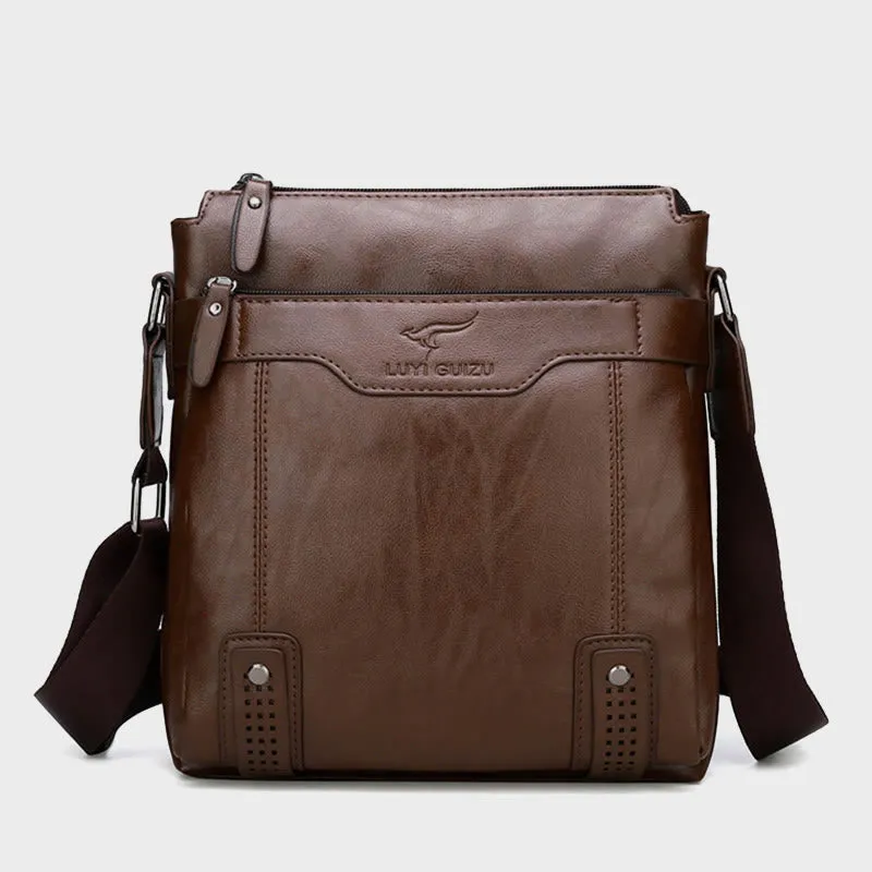 Retro Messenger Bag For Men Vertical Lightweight Crossbody Business Bag