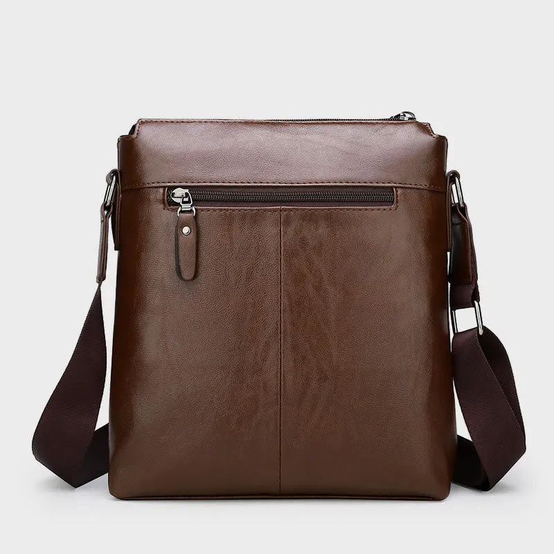 Retro Messenger Bag For Men Vertical Lightweight Crossbody Business Bag