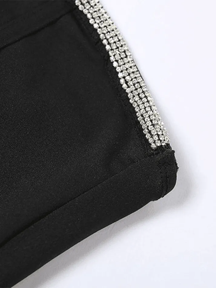 Rhinestone Charming Tassel Earrings