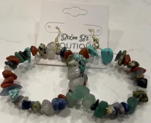 Rock Beaded Hoop Earrings