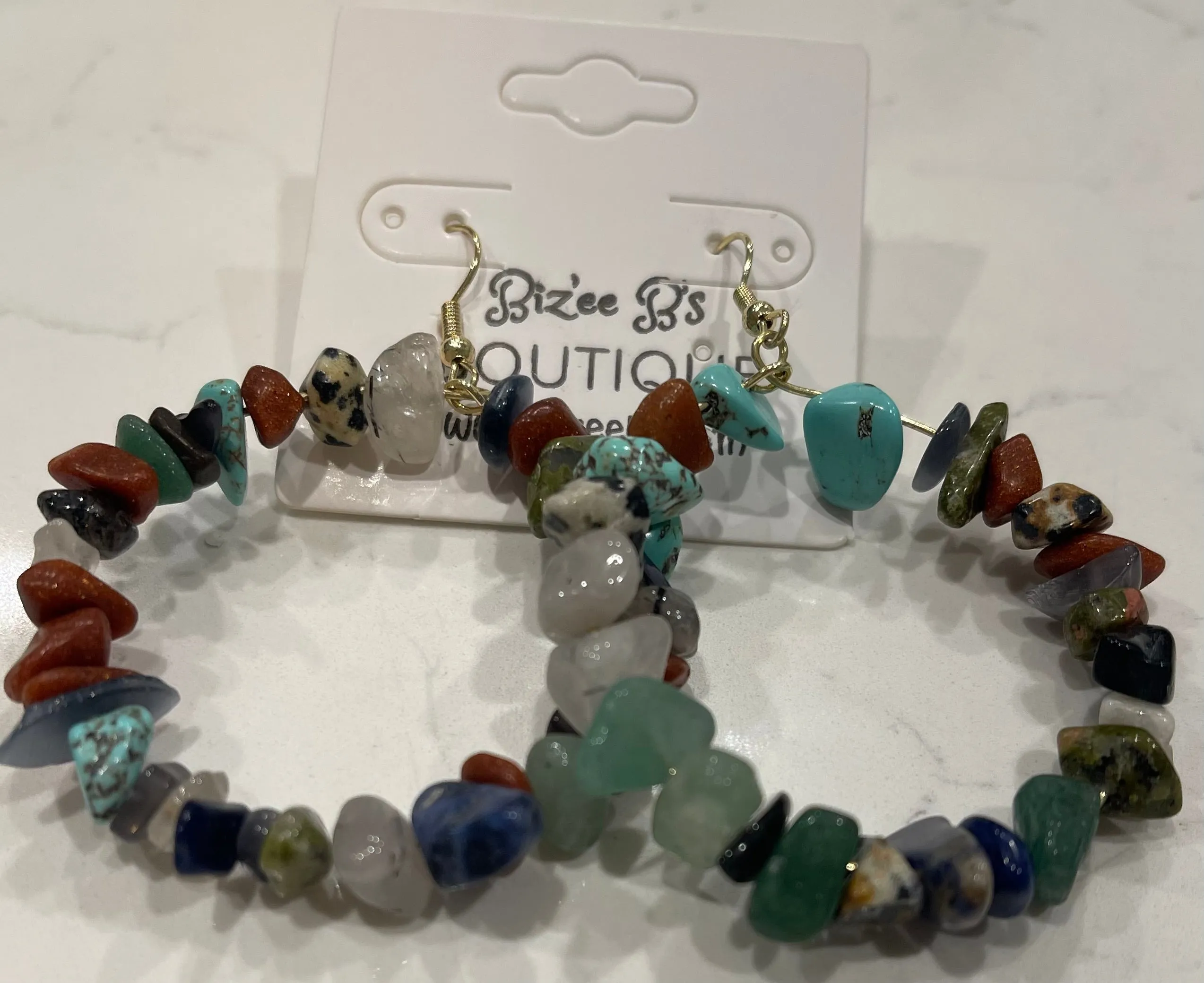 Rock Beaded Hoop Earrings