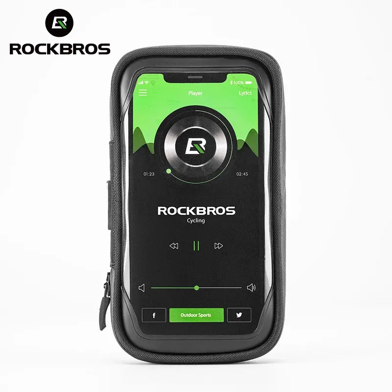 ROCKBROS 270° Rotatable Waterproof Phone Bag Stand | Handlebar Mount for Scooter & Bicycle