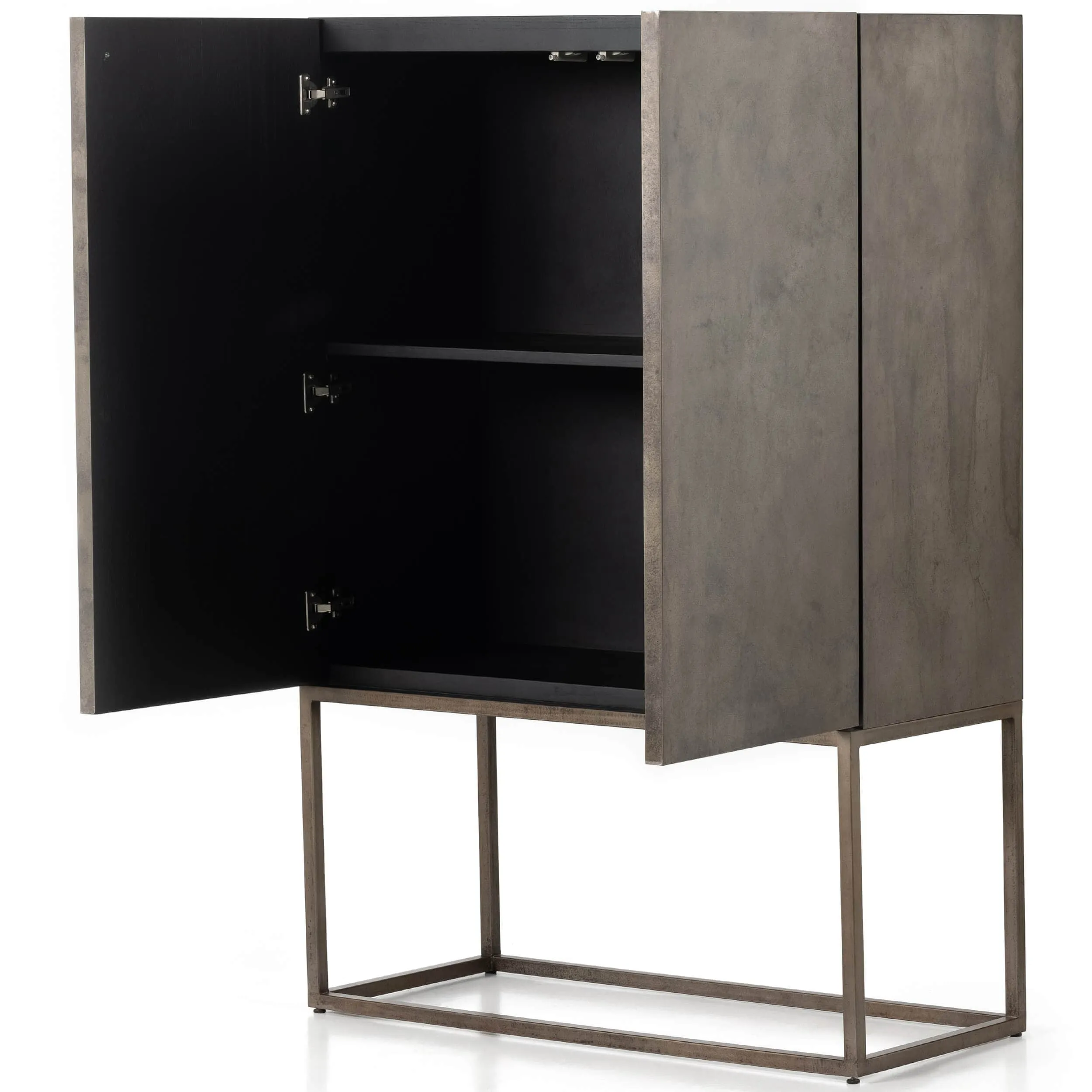 Roman Bar Cabinet, Oxidized Iron