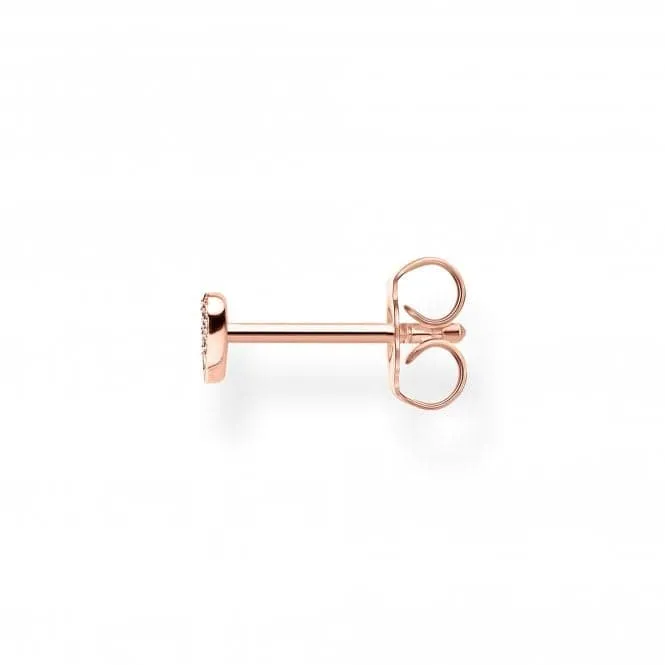 Rose Gold Zirconia Heart Single Ear Stud H2145-416-14