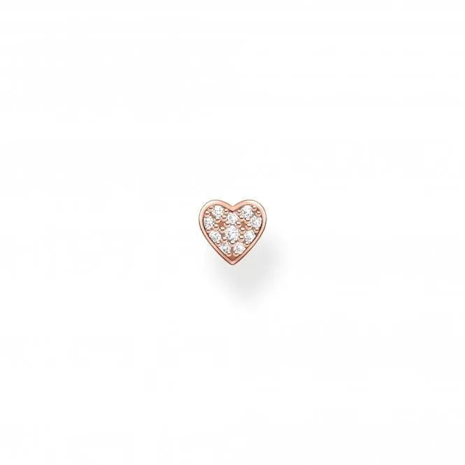 Rose Gold Zirconia Heart Single Ear Stud H2145-416-14