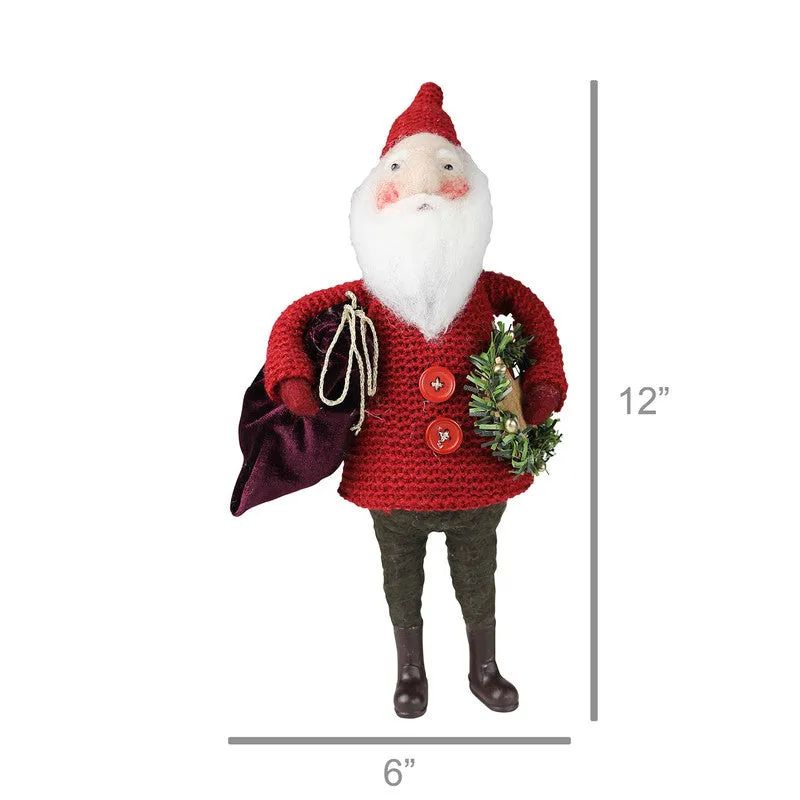 Santa with Bag and Wreath, Felt