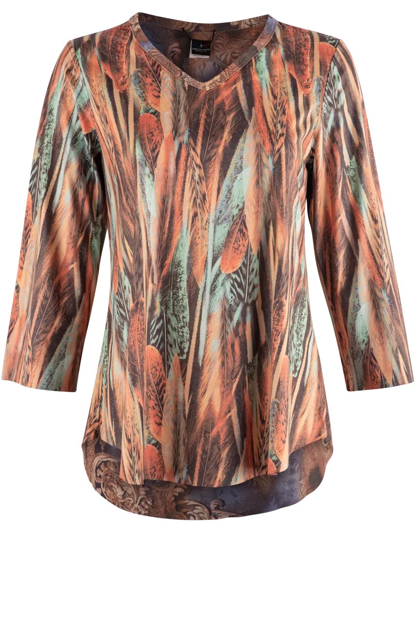 Save the Faith Feather/Ornamant Top