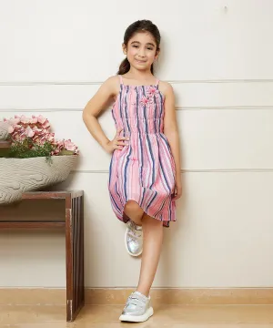 Self-Striped Multi Colored Dress
