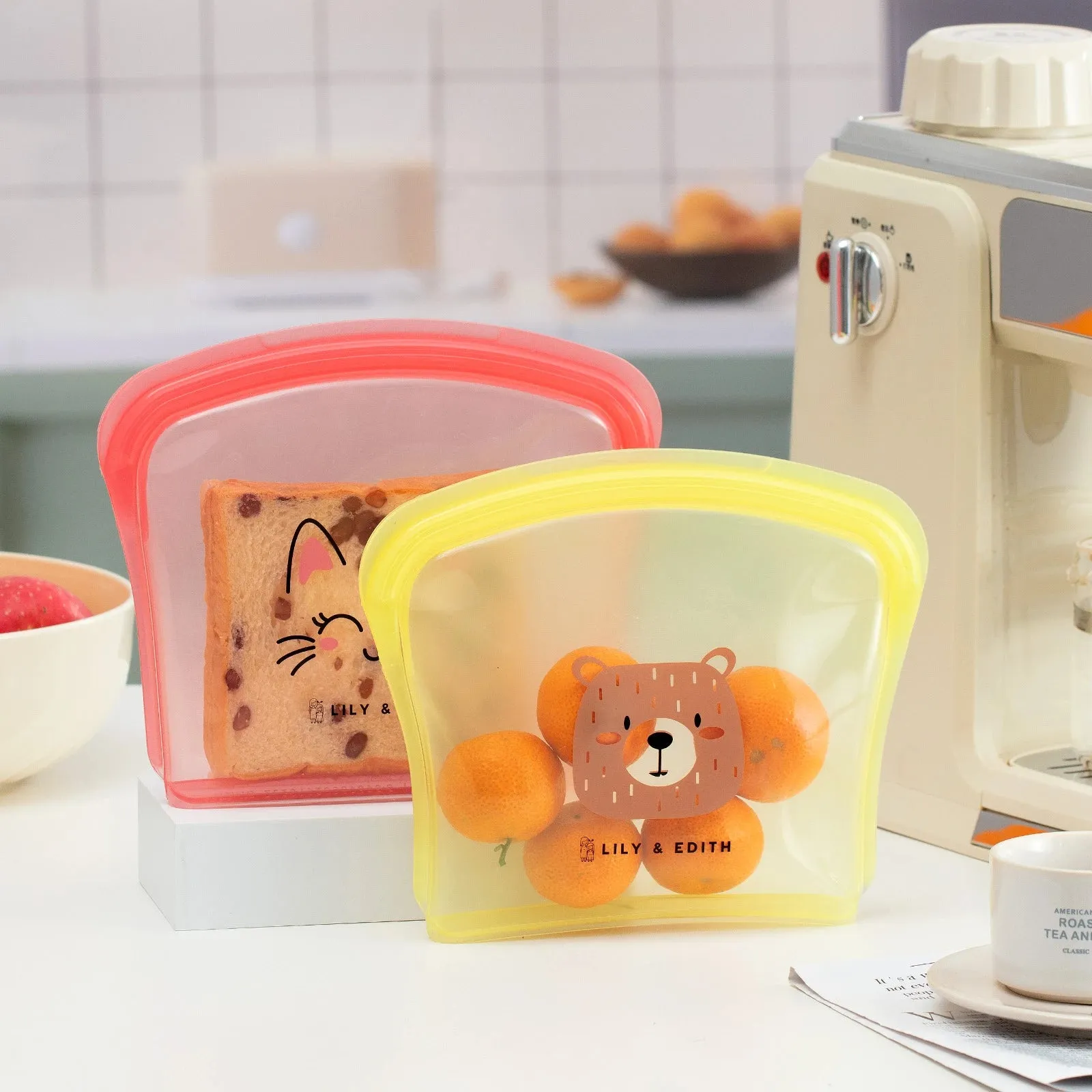 Silicone Reusable Sandwich Bag | Cat