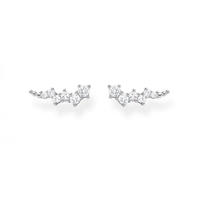 Silver Stone Cluster Ear Climbers H2157-051-14
