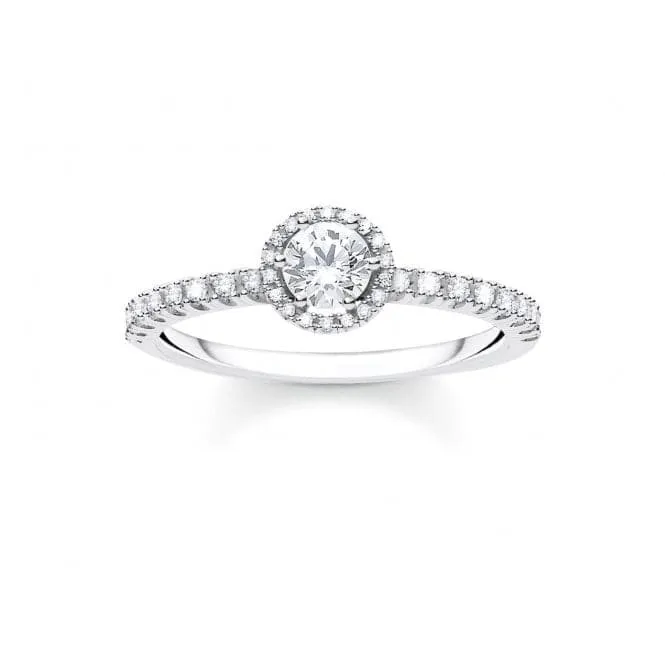 Silver Zirconia French Setting Stacking Ring TR2326-051-14