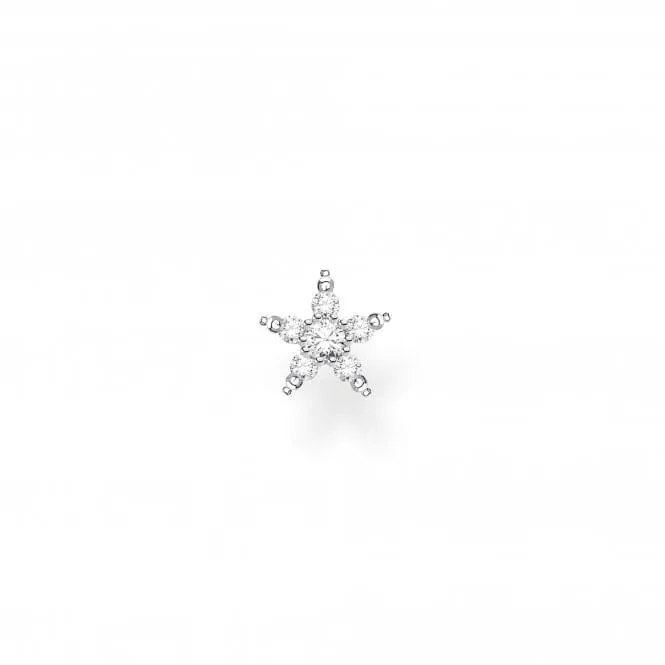 Silver Zirconia Star Single Ear Stud H2134-051-14