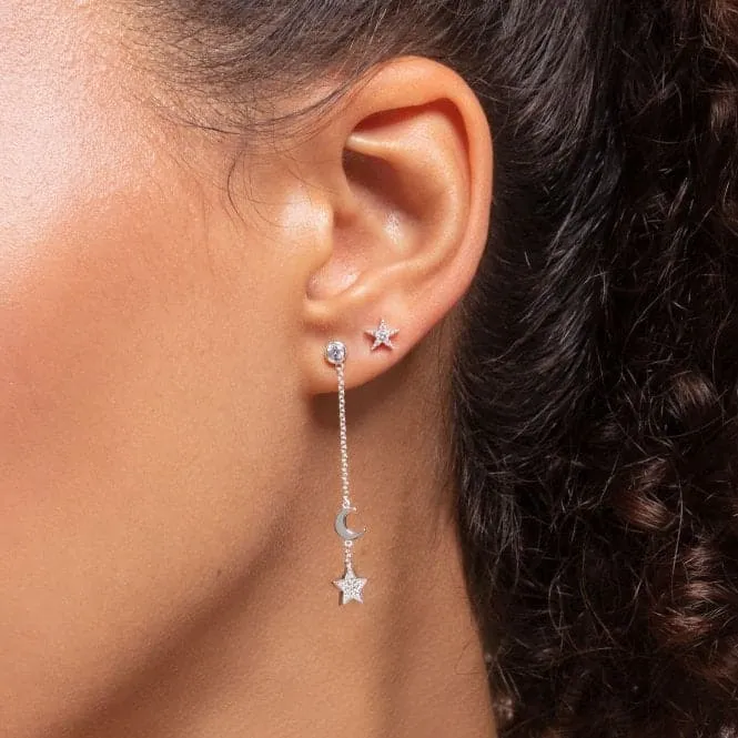 Silver Zirconia Star Single Ear Stud H2134-051-14