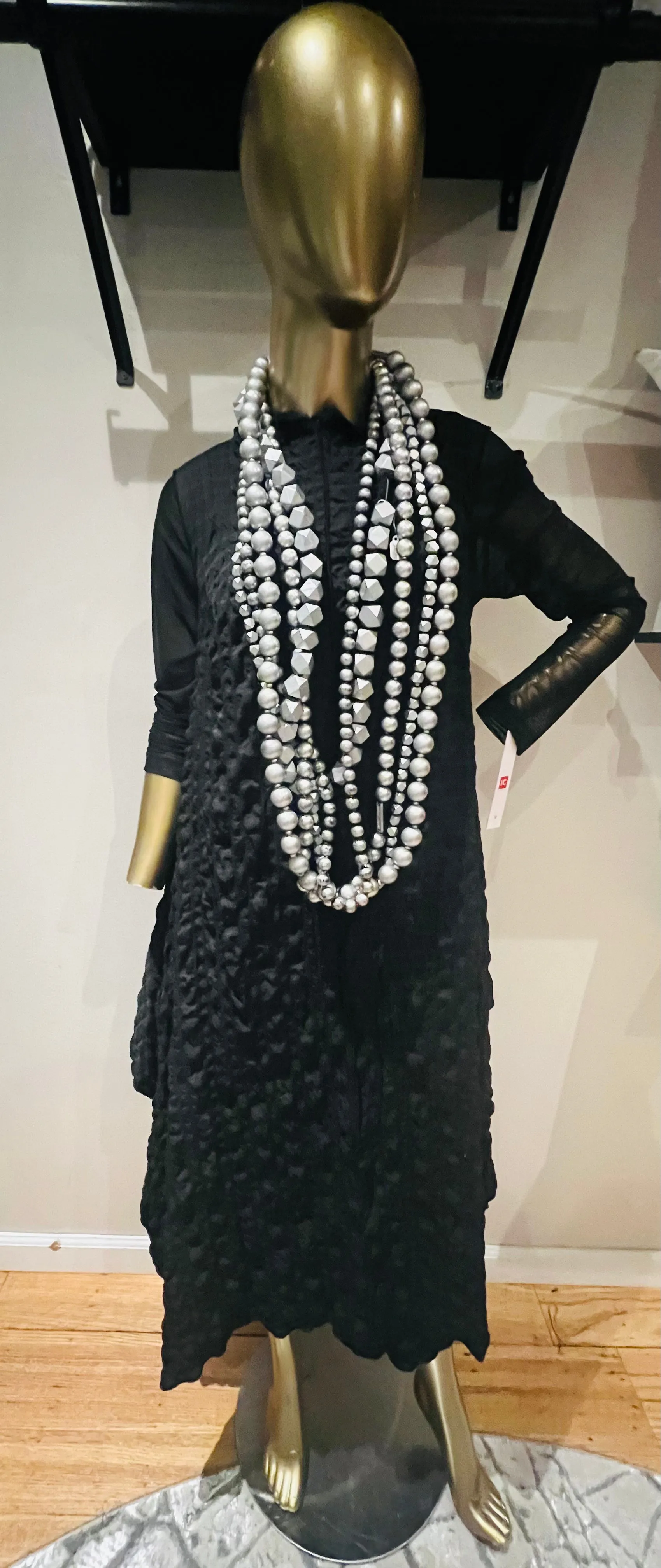Sleeveless High Neck Textured Dress