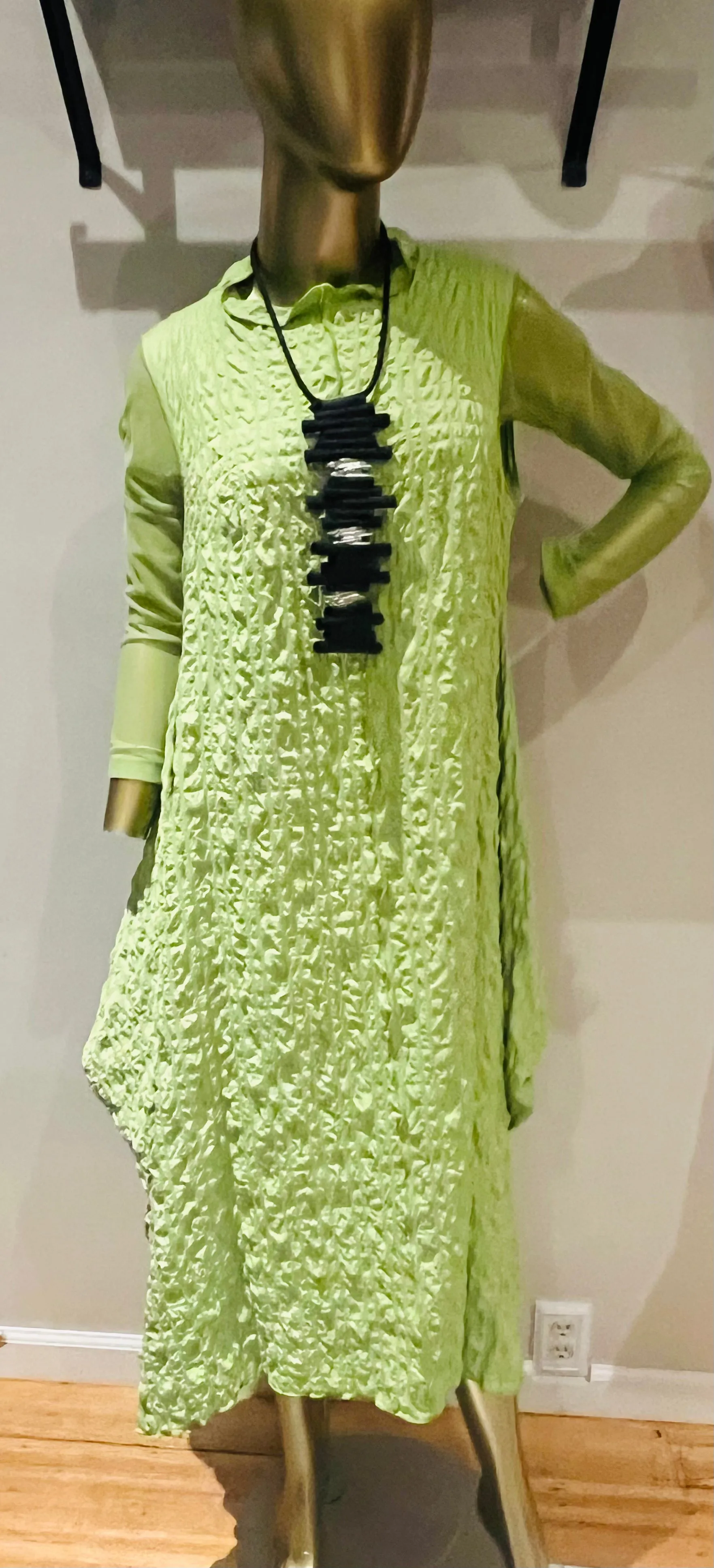 Sleeveless High Neck Textured Dress