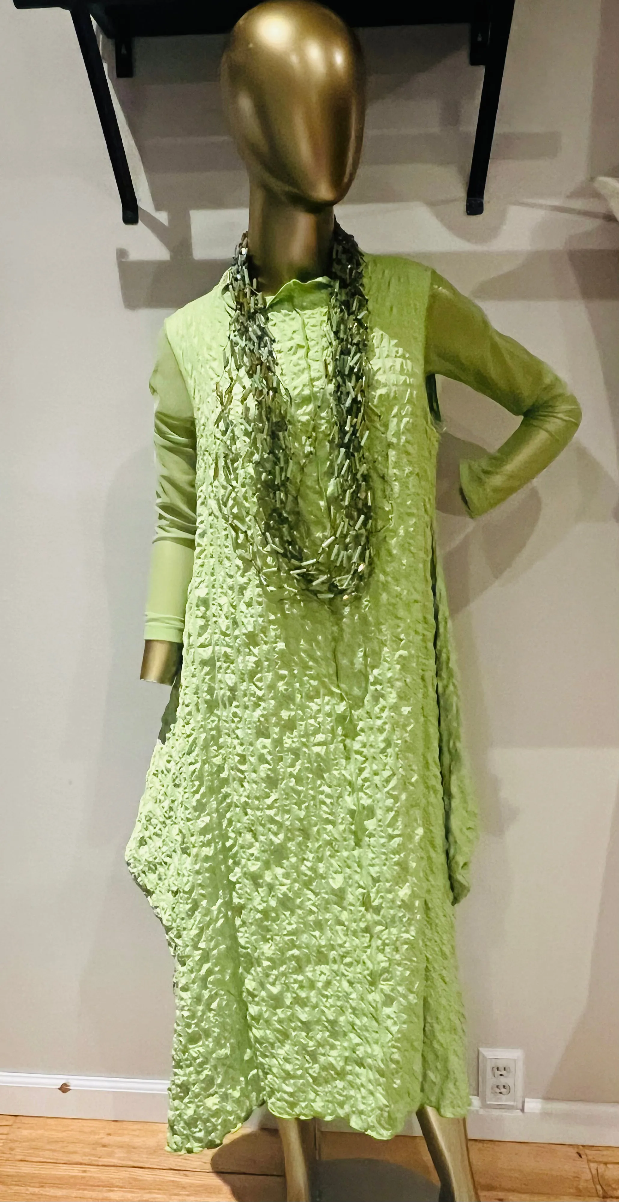 Sleeveless High Neck Textured Dress