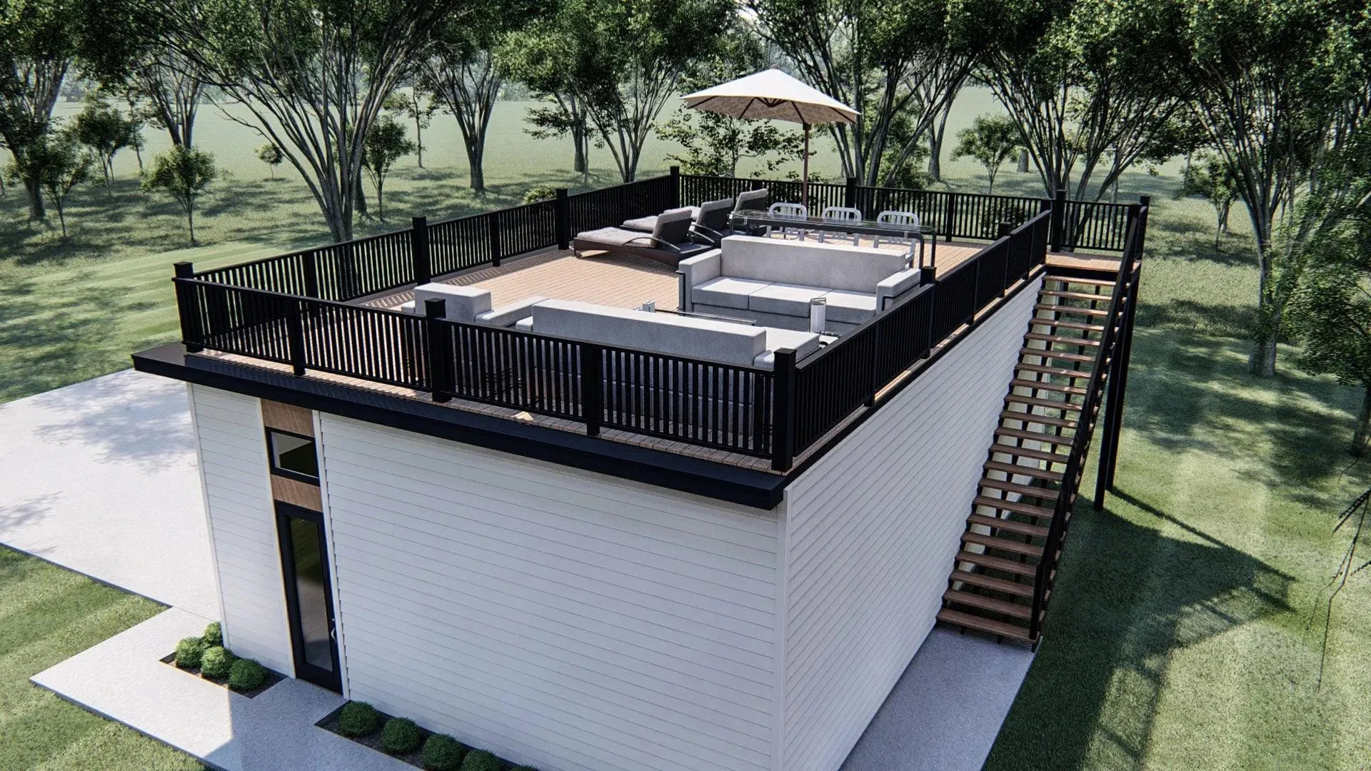 Spacious 3-Bay Garage with Ample Storage Options