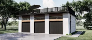 Spacious 3-Bay Garage with Ample Storage Options