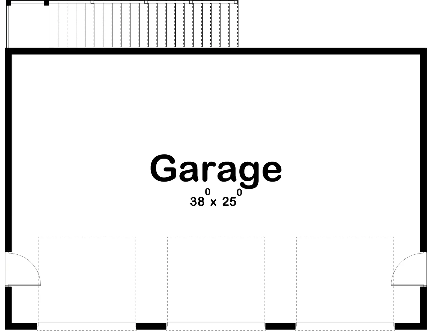 Spacious 3-Bay Garage with Ample Storage Options