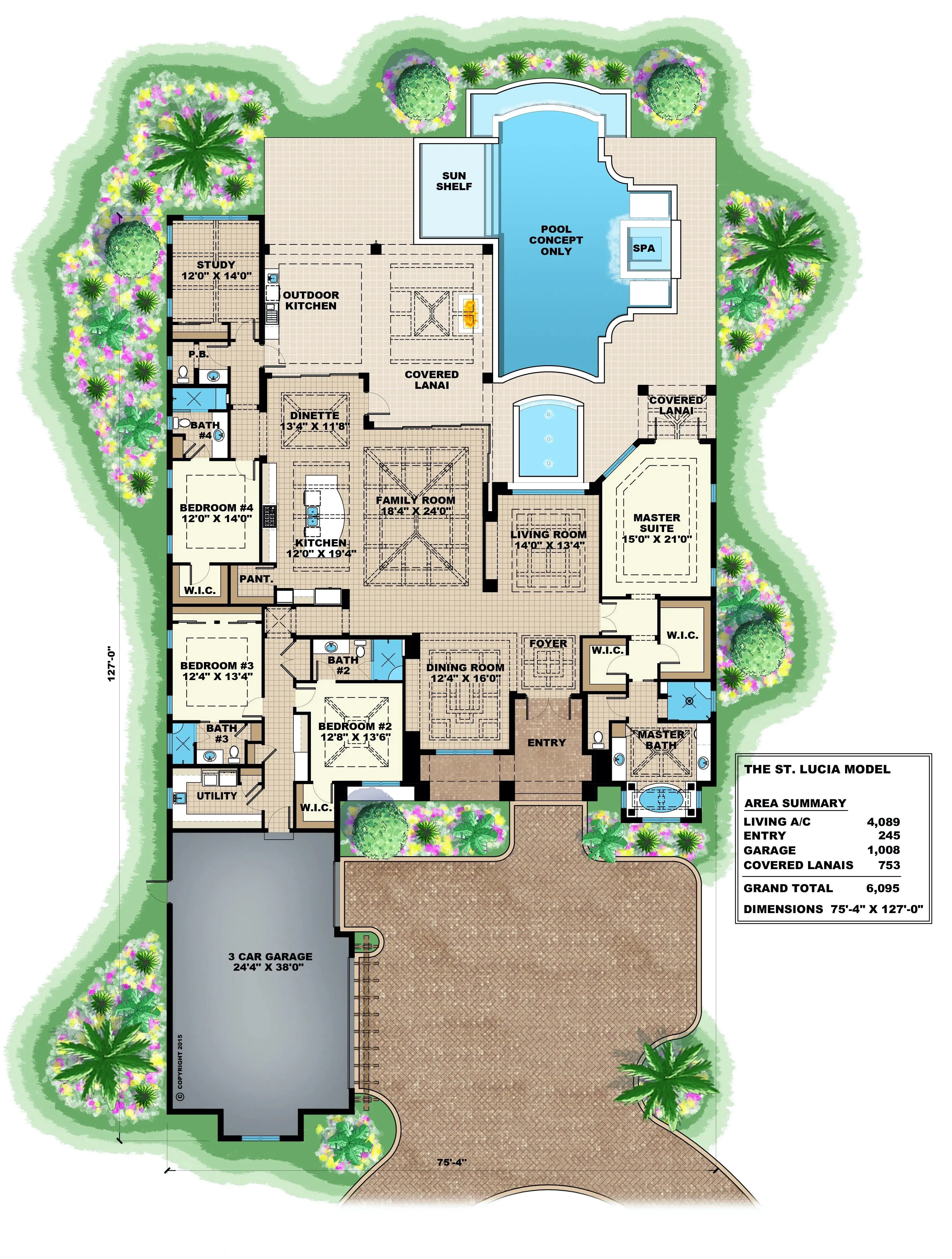 Spacious 4089 Sq Ft Home with Elegant Outdoor Living Areas