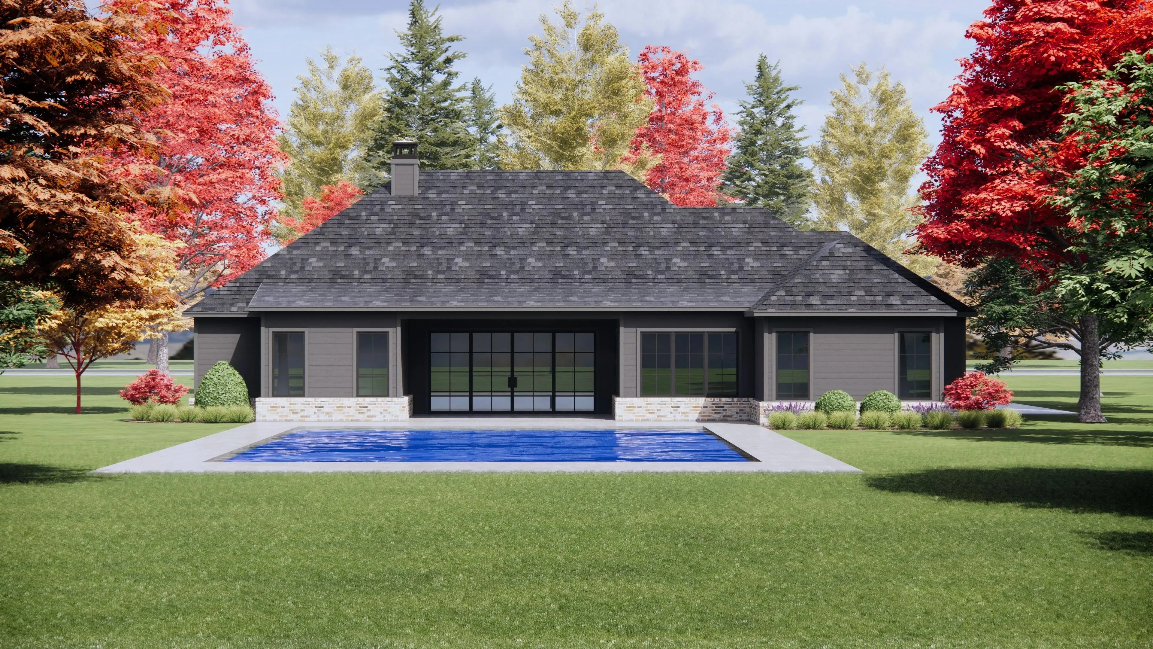 Spacious Four-Bedroom Home Plan with Inviting Porches