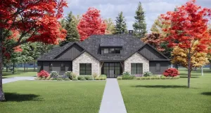 Spacious Four-Bedroom Home Plan with Inviting Porches