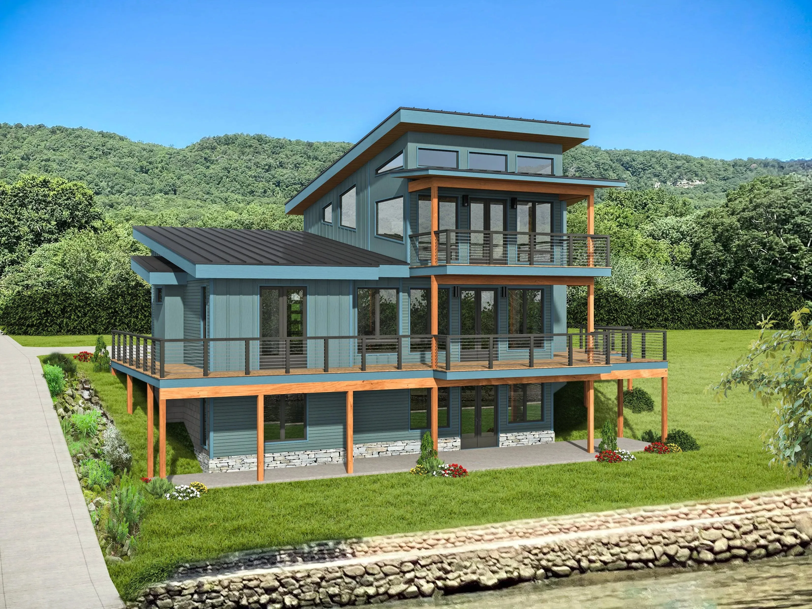 Spacious Three-Bedroom House Plan with Ample Features
