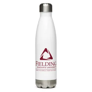 Stainless Steel Water Bottle - White | Fielding Logo