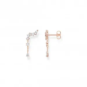 Sterling Silver Rose Gold Plated Ice Crystal Ear Climber H2254-416-14