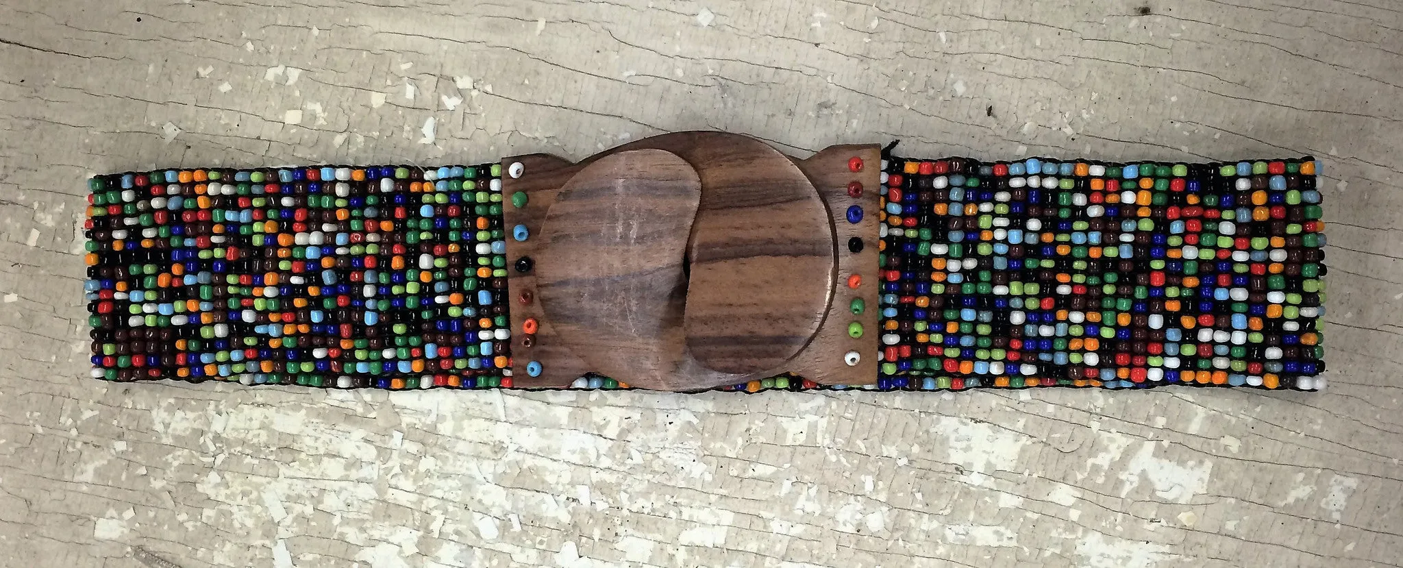 Stretchy Multi Colored Beaded Belt