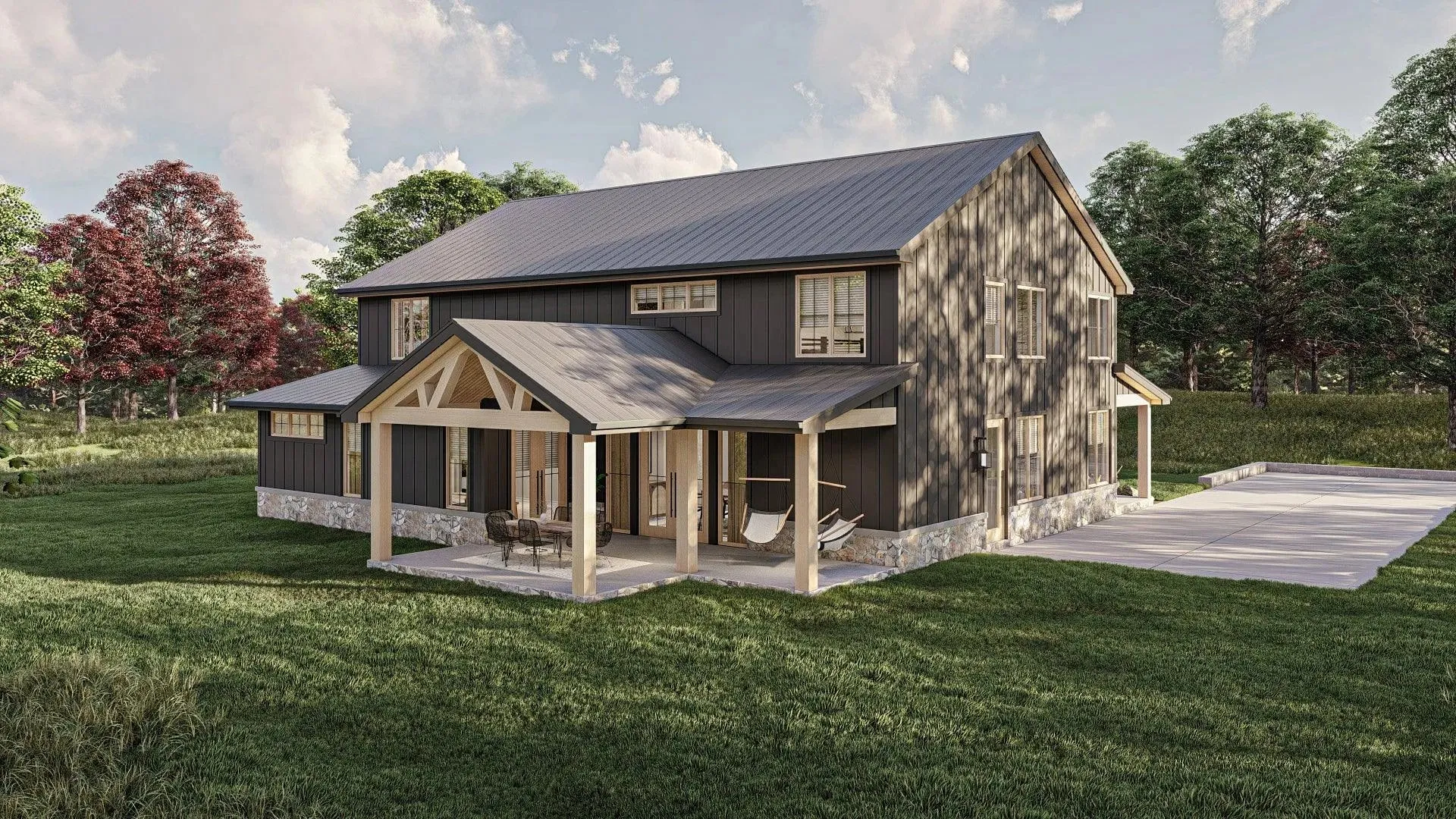 Stylish 4-Bedroom Home with Spacious Living and Inviting Porches