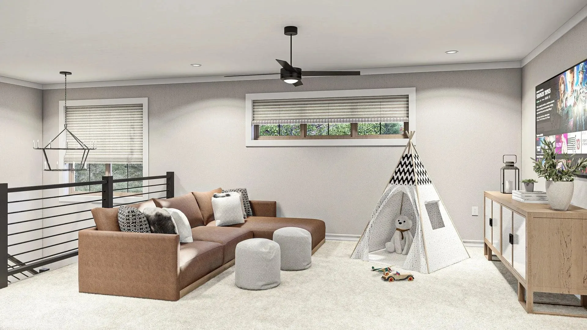 Stylish 4-Bedroom Home with Spacious Living and Inviting Porches