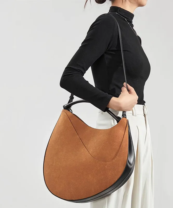 Stylish Brown Asymmetrical Large Capacity Suede Messenger Bag RB030