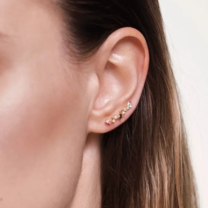 Sunset Cascade Pave Stone Ear Climbers