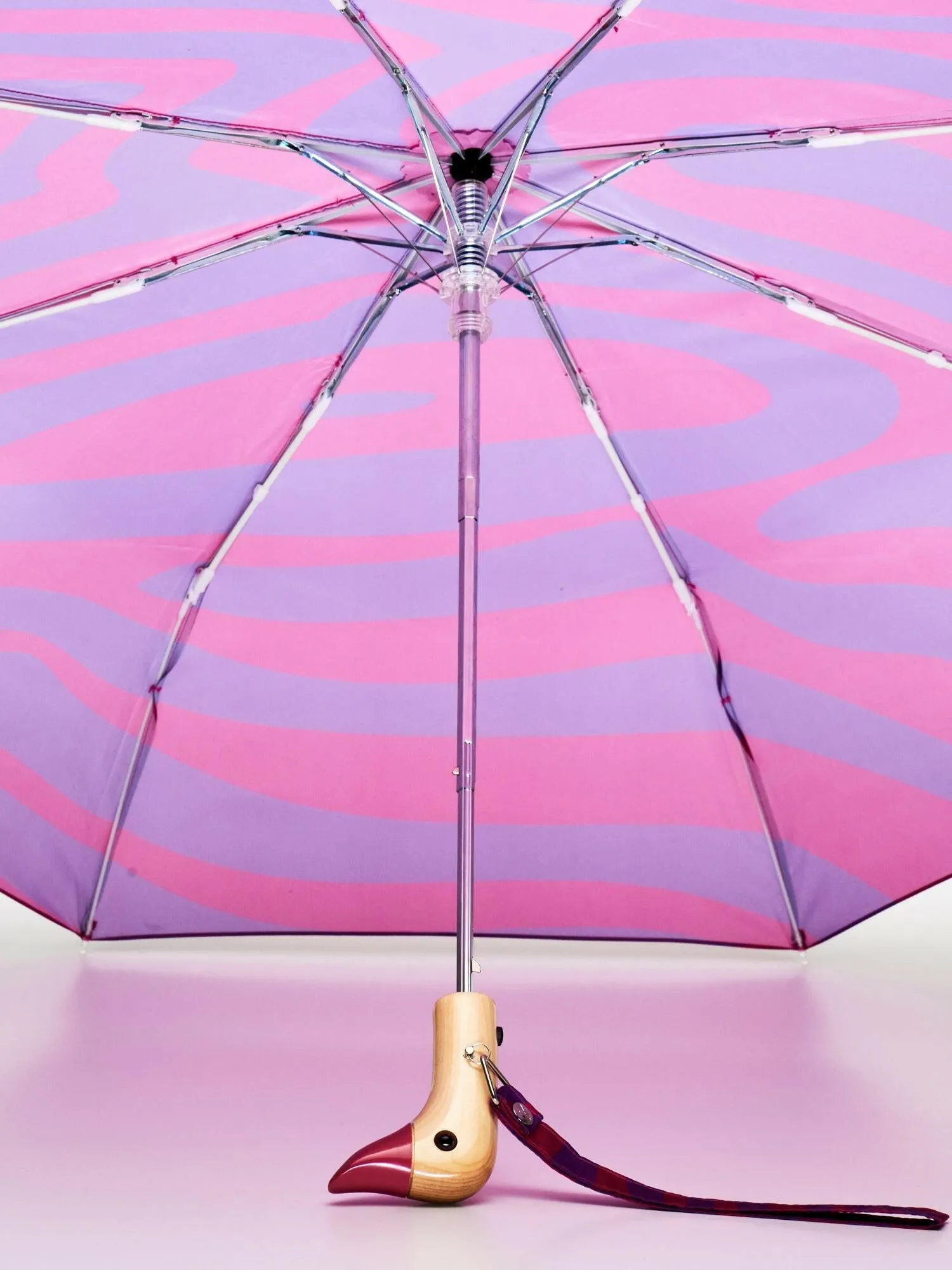 Swirl in Pink Eco-Friendly Compact Duck Umbrella