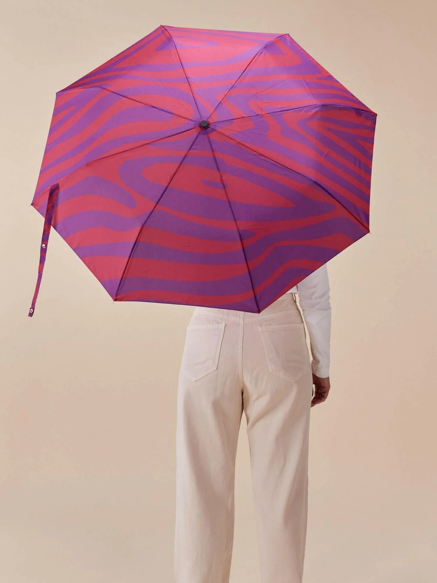 Swirl in Pink Eco-Friendly Compact Duck Umbrella