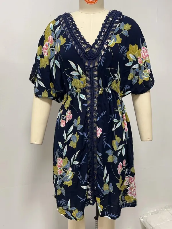 TEEK - Champlain Beach Dress Hand Hook Beaded Stitching Cover-Up