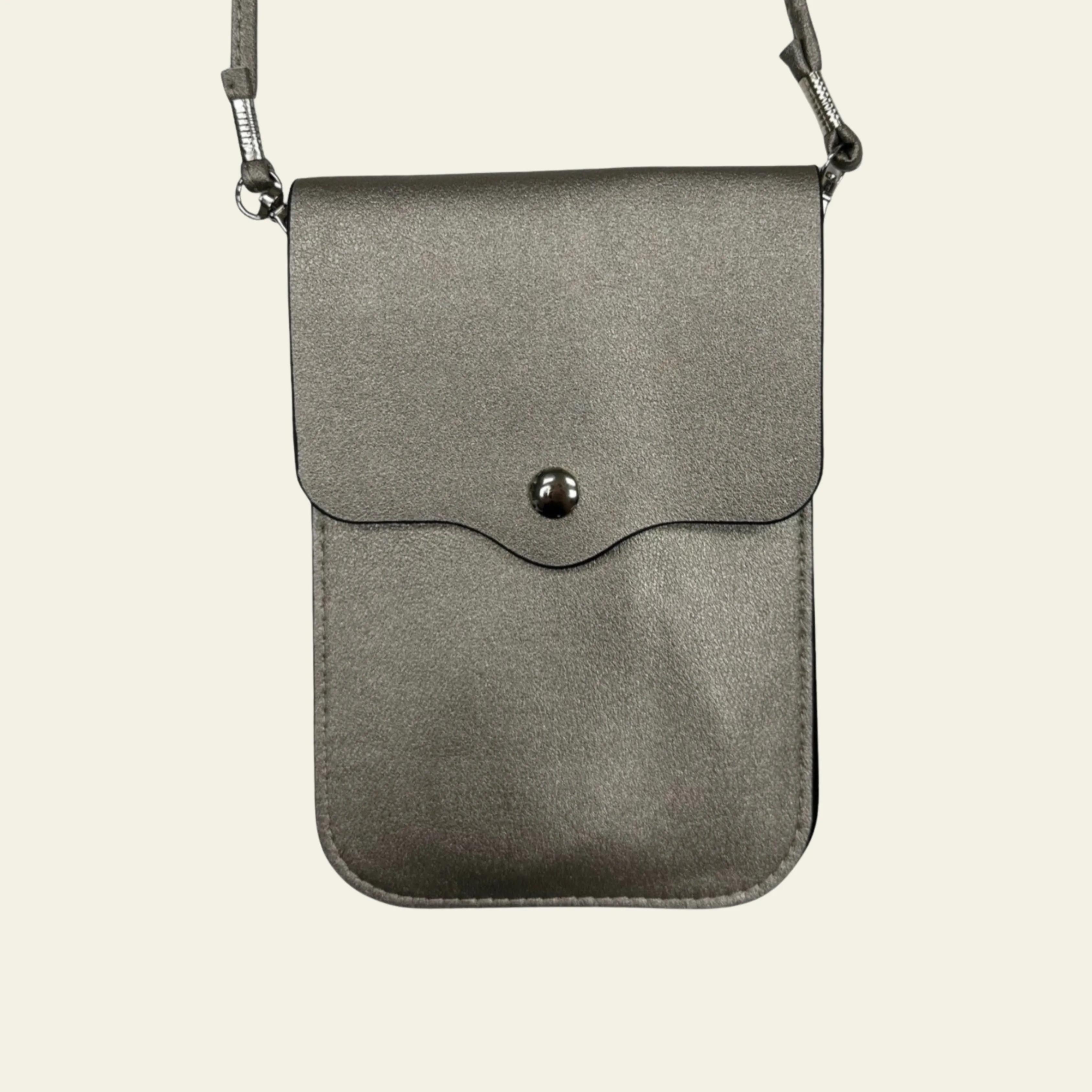 Touchscreen Phone Crossbody Pewter