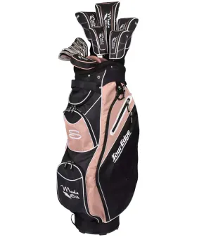 Tour Edge Moda Silk Womens Complete Golf Set - Cart Bag- Black/Rose Gold