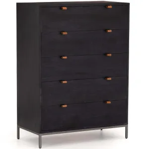 Trey 5 Drawer Dresser, Black Wash