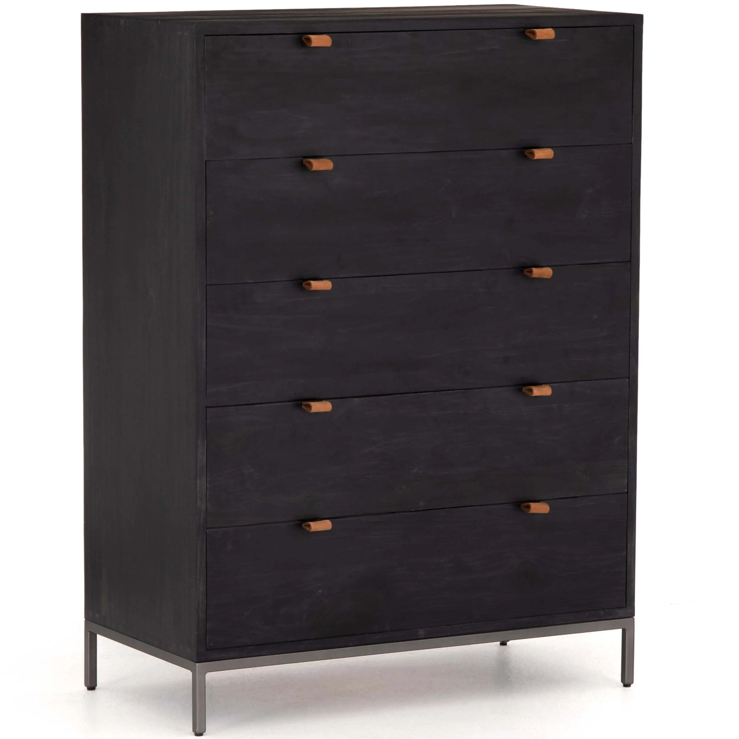 Trey 5 Drawer Dresser, Black Wash