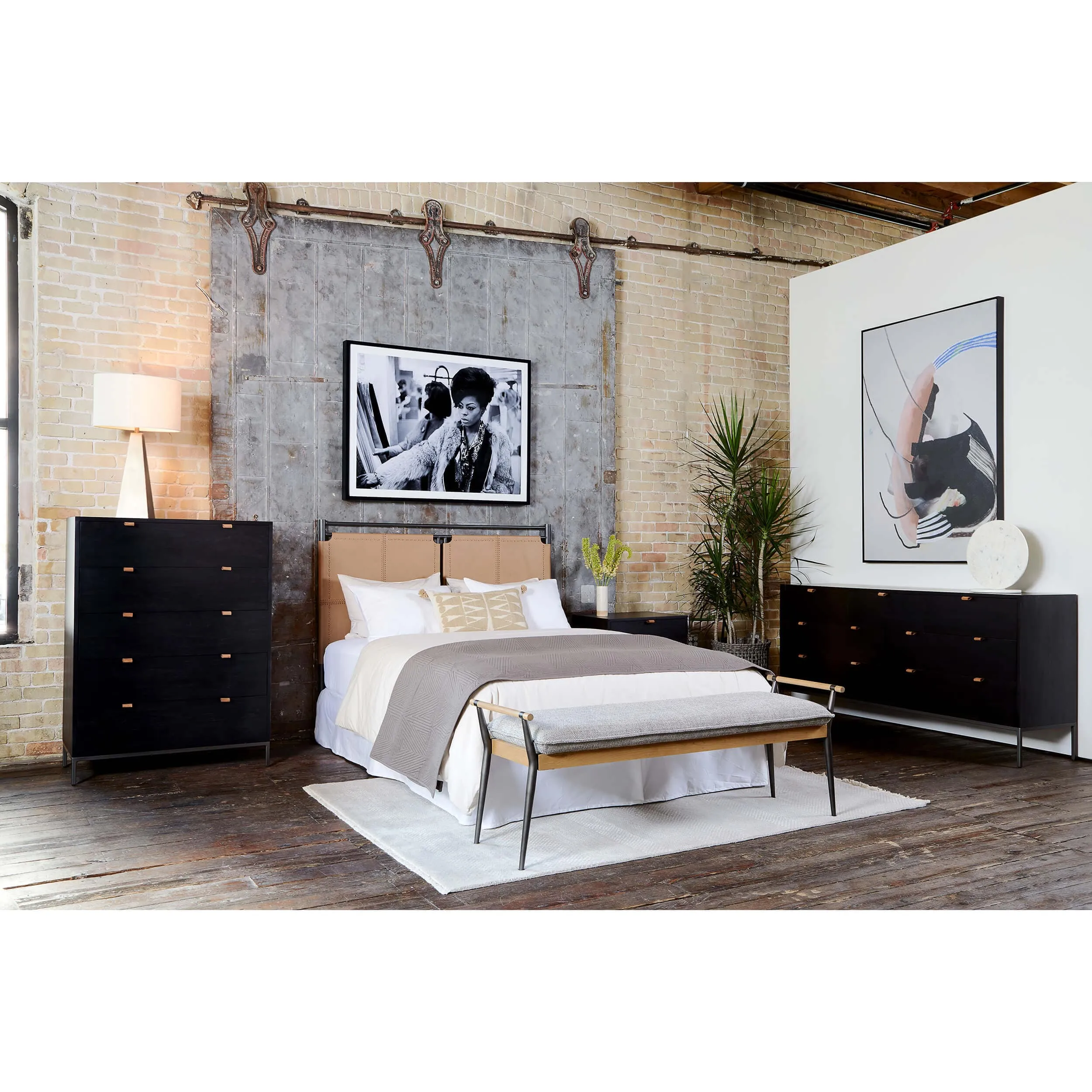 Trey 5 Drawer Dresser, Black Wash
