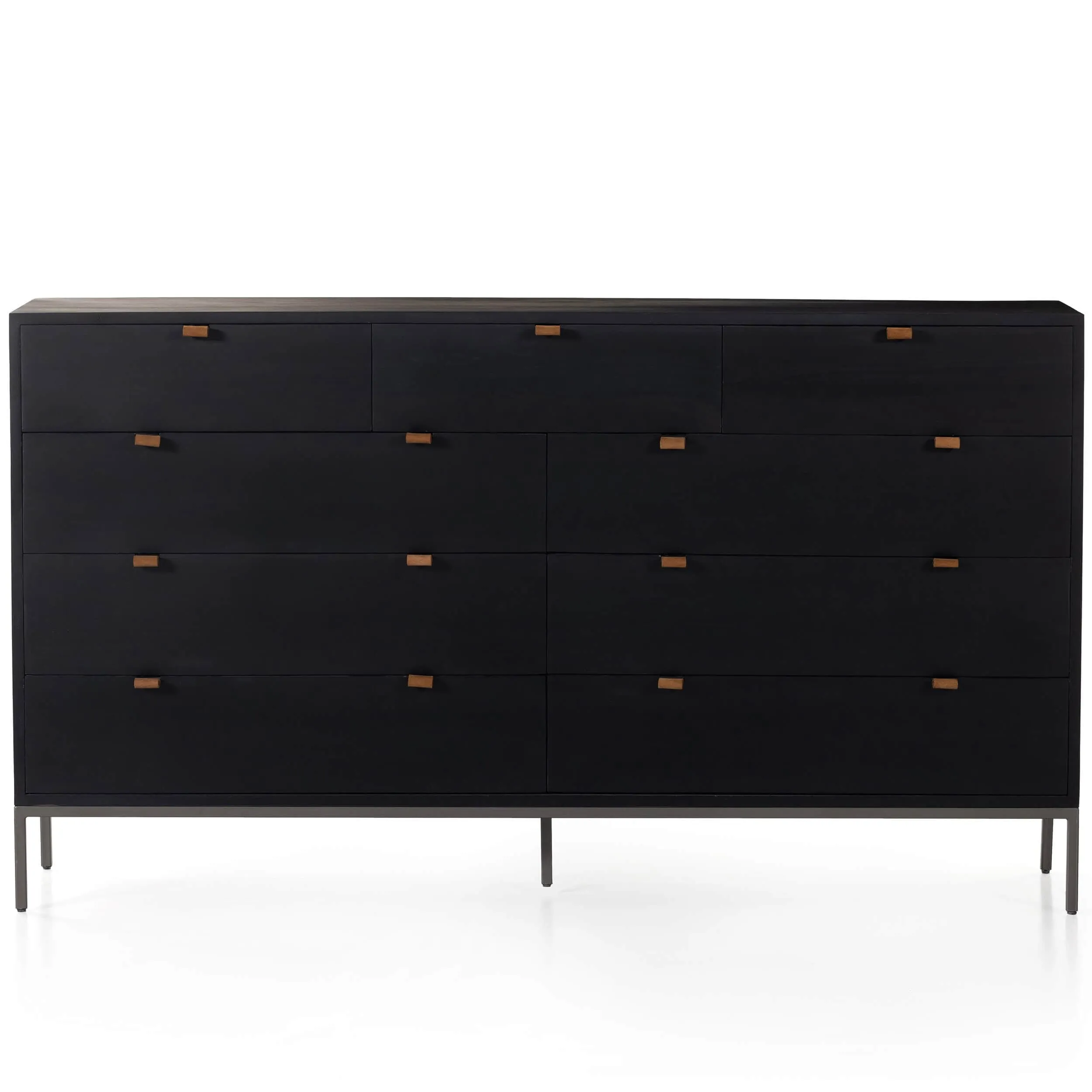 Trey 9 Drawer Dresser, Black Wash
